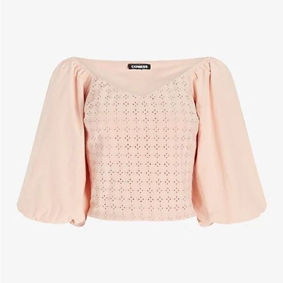 Express Tops - Women's Eyelet Puff Sleeve Top - Express - NWT - Size XS